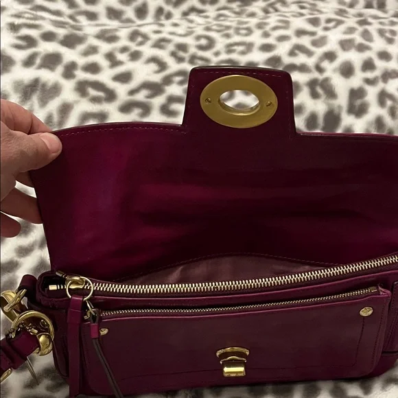 Coach Burgundy Leather Wristlet - Picture 5 of 8